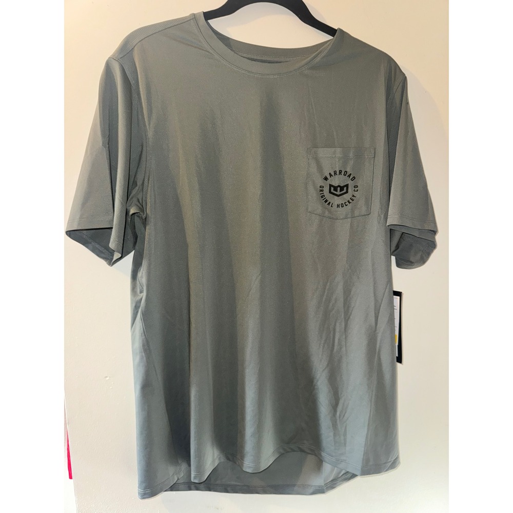 Warroad Original Hockey Co Mens Large Grey Performance Pocket T-Shirt NWT FLAW